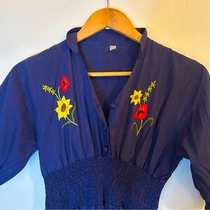 Guatemalan Sundress With Embroidered Flowers